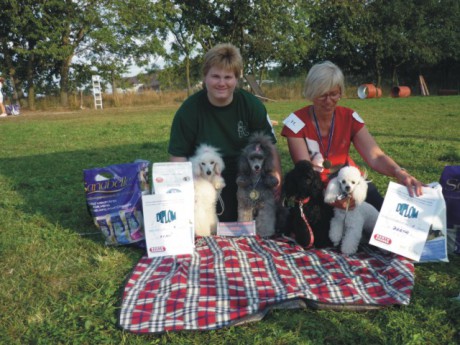2. Závěrečné focení: Viny 1.místo-speciální cviky, Bert 1.místo-poslušnost a 3.místo-výstava-psi do 40cm v kohoutku.